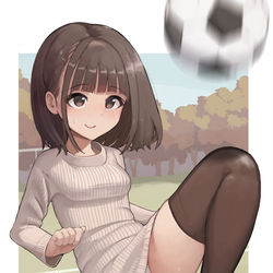 This is a pixiv picture whose title is 球蹴り好きな子.