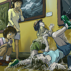 This is a pixiv picture whose title is Eco-terrorists in THE museum.