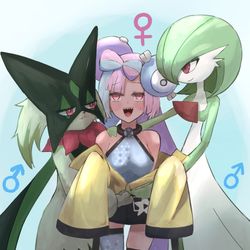 This is a pixiv picture whose title is ♂♀♂.