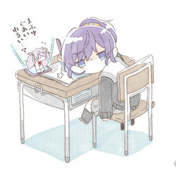 This is a pixiv picture whose title is べんきょう.