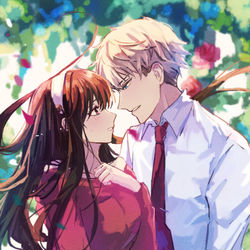 This is a pixiv picture whose title is 朝の庭.