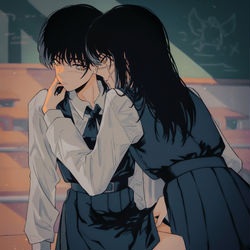 This is a pixiv picture whose title is 嗯就是在教室里做一些事💕）.