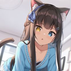 This is a pixiv picture whose title is 「あ、起きた」.