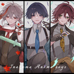 This is a pixiv picture whose title is 稲妻風男子×マフィアパロ.