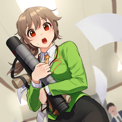 This is a pixiv picture whose title is 資料を流してしまったちひろさん。.