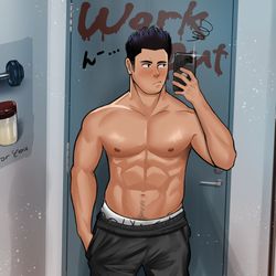 This is a pixiv picture whose title is workout!.