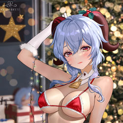 This is a pixiv picture whose title is Christmas Ganyu.