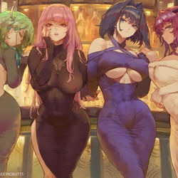 This is a pixiv picture whose title is fauna / calliope / kronii / irys.