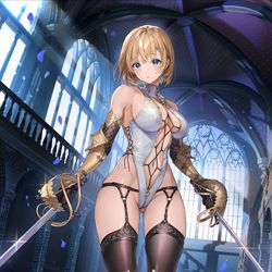This is a pixiv picture whose title is ジグザゲーム『エバーテイル』双剣の円卓騎士「ランスロット」.