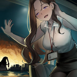 This is a pixiv picture whose title is 終電なくなっちゃったね….