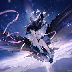 This is a pixiv picture whose title is 星になる / Islet feat.倚水.