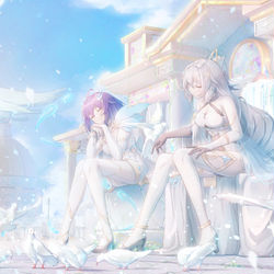 This is a pixiv picture whose title is 教堂前的约会.