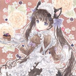 This is a pixiv picture whose title is chocolate cat.