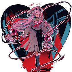 This is a pixiv picture whose title is 【skeb】夜の学校と女子高生.