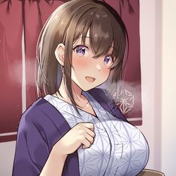 This is a pixiv picture whose title is 「…いい湯だったね？」.