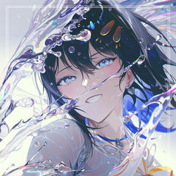 This is a pixiv picture whose title is CLEAR PARTS-Aqua.