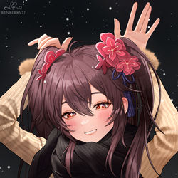 This is a pixiv picture whose title is Christmas HuTao❤️.