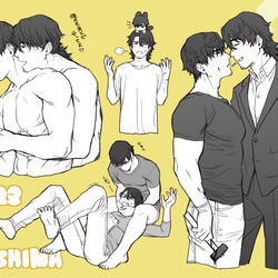 This is a pixiv picture whose title is 創作BL落書きろぐ.