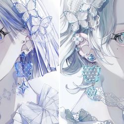This is a pixiv picture whose title is blue Twins ✧︎*。.