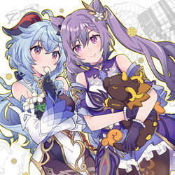 This is a pixiv picture whose title is 甘雨と刻晴.