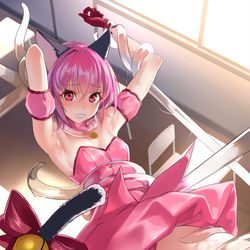 This is a pixiv picture whose title is ピンチになるミュウイチゴ(差分追加).