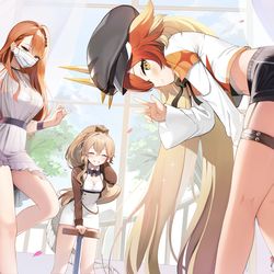 This is a pixiv picture whose title is 白夜極光1.5周年記念イラスト.