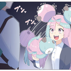This is a pixiv picture whose title is 上司に謝罪するナンジャモ.