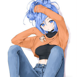 This is a pixiv picture whose title is messy hair.