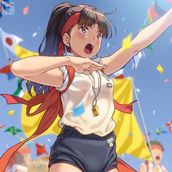 This is a pixiv picture whose title is 【じゃじこB面】１号　あらブル娘。.