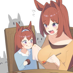 This is a pixiv picture whose title is 子育てに奮闘するダイワスカーレット.