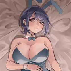 This is a pixiv picture whose title is 【バニー柚子川さん】.