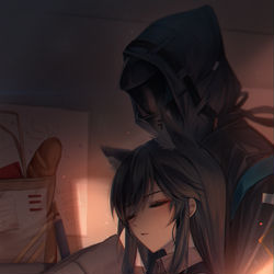 This is a pixiv picture whose title is 累了。.