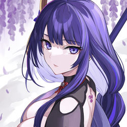 This is a pixiv picture whose title is 雷電将軍.