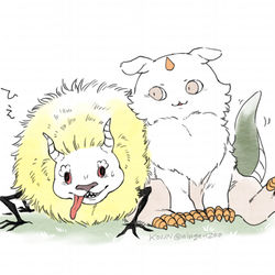 This is a pixiv picture whose title is モフモフでかつよズ.