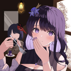 This is a pixiv picture whose title is 影ちゃんとスイーツいっぱい！.