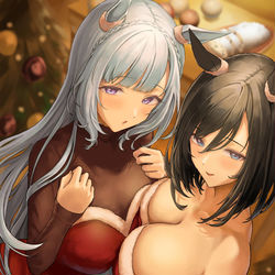 This is a pixiv picture whose title is クリスマスは私達と過ごしてくれますよね？.