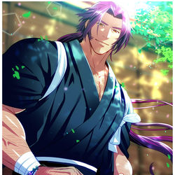 This is a pixiv picture whose title is 刀剣の体毛濃さそう三人衆.