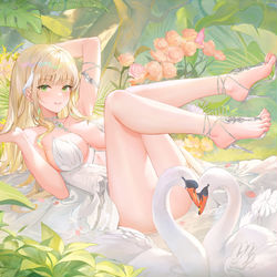This is a pixiv picture whose title is Swans.