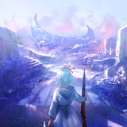 This is a pixiv picture whose title is 『堕月』.