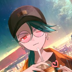 This is a pixiv picture whose title is 『チリちゃんとデートなう』.