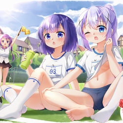 This is a pixiv picture whose title is チノフユのサッカ練習.