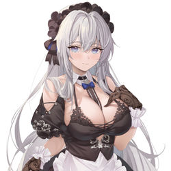 This is a pixiv picture whose title is 銀髪メイドさん.