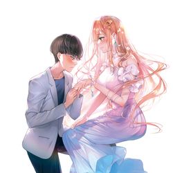 This is a pixiv picture whose title is 告知／元カノとのじれったい偽装結婚2.