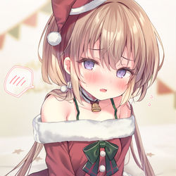 This is a pixiv picture whose title is 「あ…おにい……えっと、めりーくりすます」.