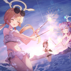 This is a pixiv picture whose title is トリニティの夏、ゲヘナの夏.