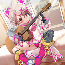 This is a pixiv picture whose title is ぼざろが面白いのでギターを触ったのかもしれないイリヤちゃん.