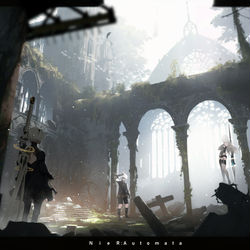 This is a pixiv picture whose title is 壊レタ世界ノ歌.