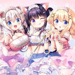 This is a pixiv picture whose title is メイドさんあつまれ！.