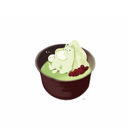 This is a pixiv picture whose title is ねこ抹茶プリン.