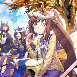 This is a pixiv picture whose title is 冬のテイオーとラージはちみー.